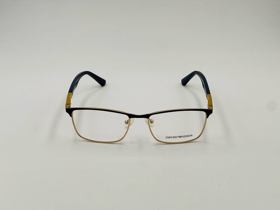 Emporio Armani navy and gold browline frame