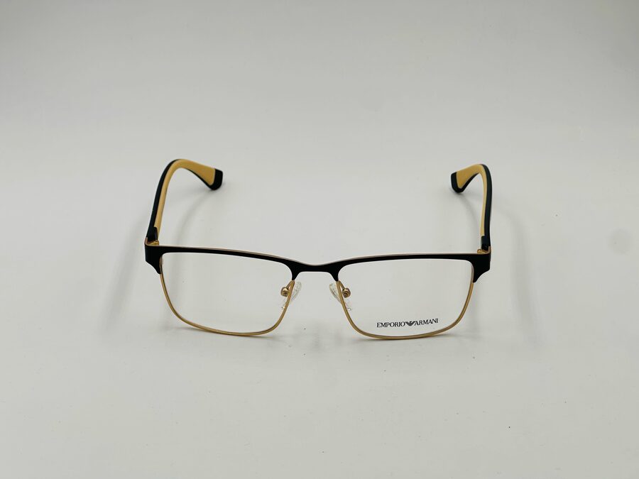 Emporio Armani black and gold browline frame