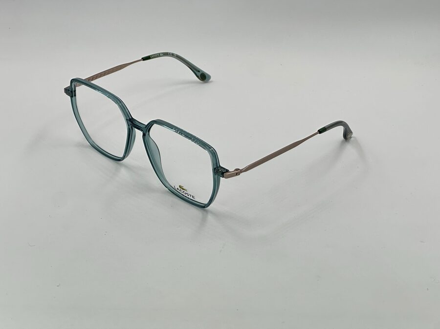Lacoste teal round metal optical frame