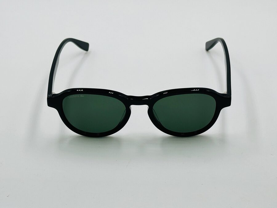 Lacoste black round sunglasses with green lens