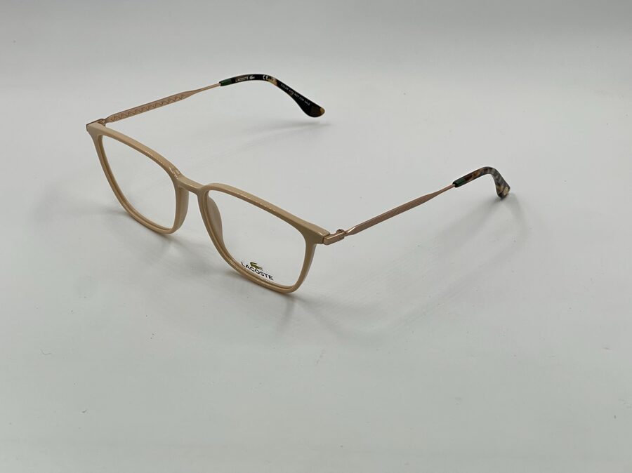 Lacoste tan rectangular optical frame