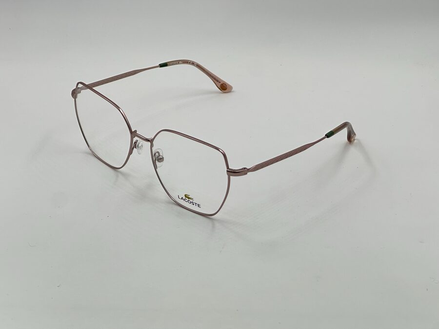 Lacoste rose gold angular optical frame