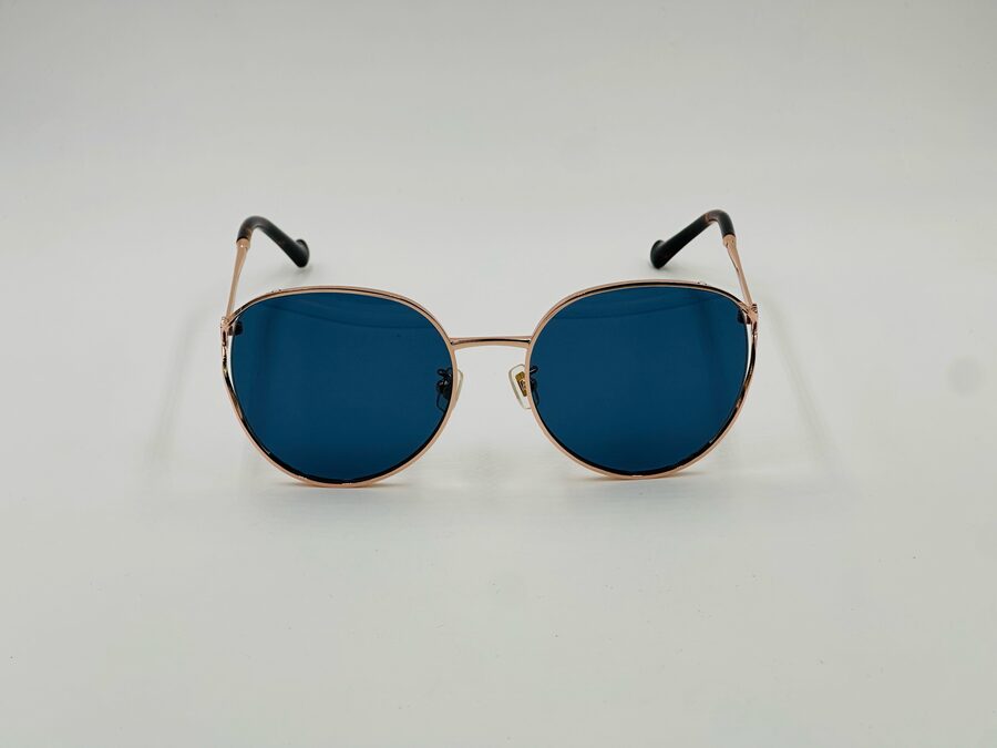 Miu Miu oversized blue round metal sunglasses