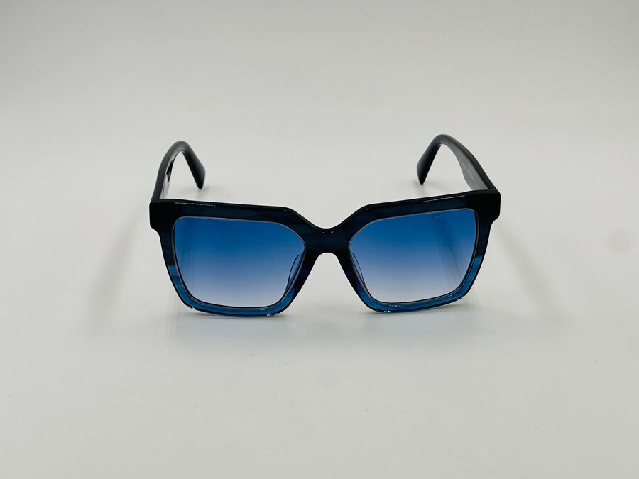 Miu Miu blue rectangular sunglasses with gradient lens
