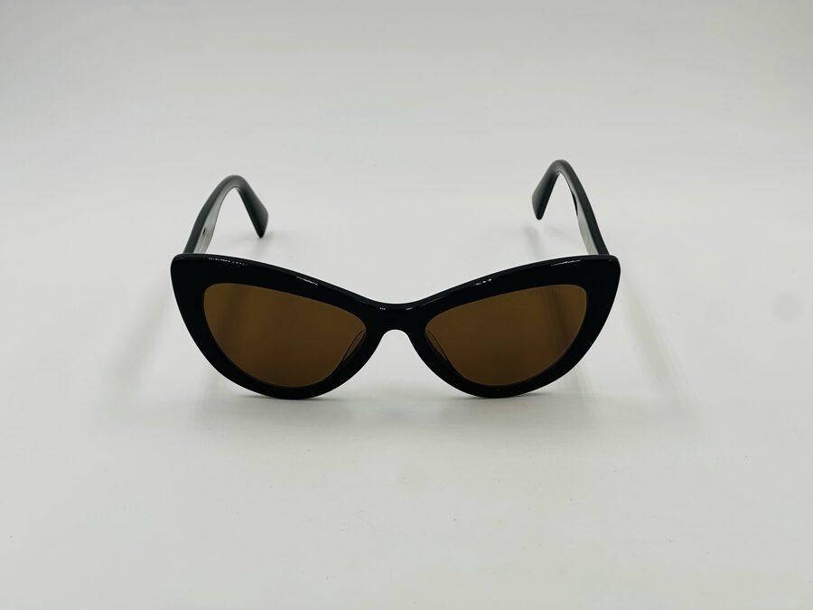 Miu Miu black cat-eye sunglasses with brown lens