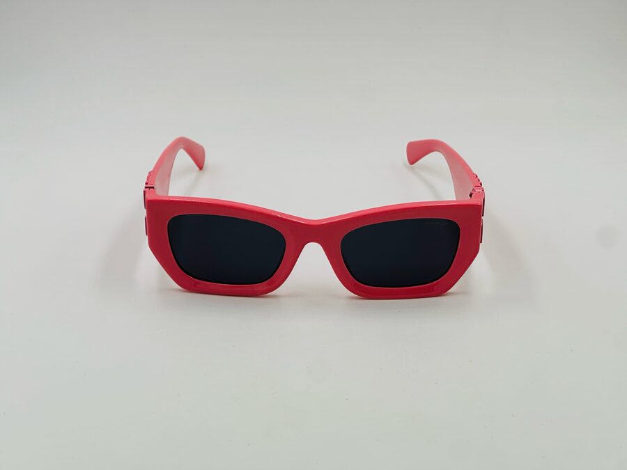 Miu Miu coral red rectangular sunglasses