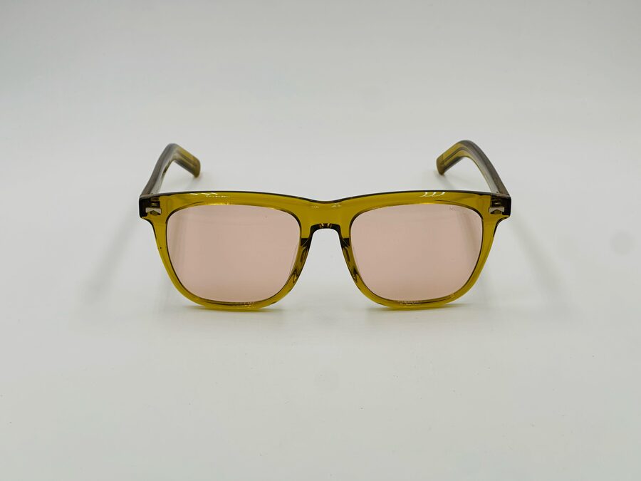 Mont Blanc olive square sunglasses with pink lens