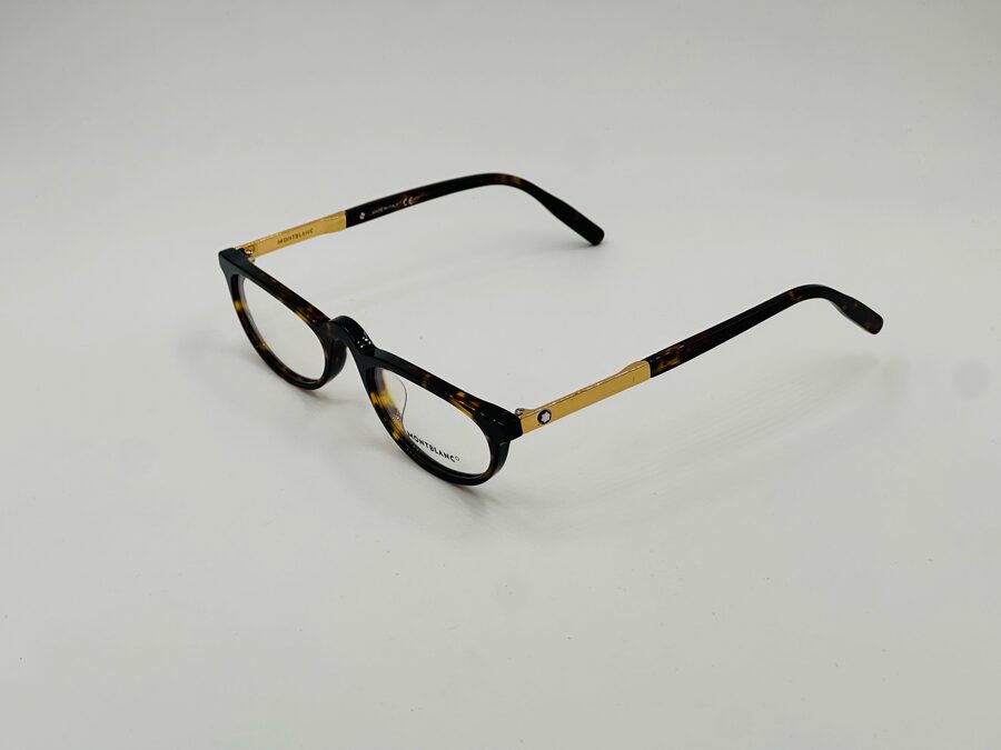 Mont Blanc black and gold round optical frame