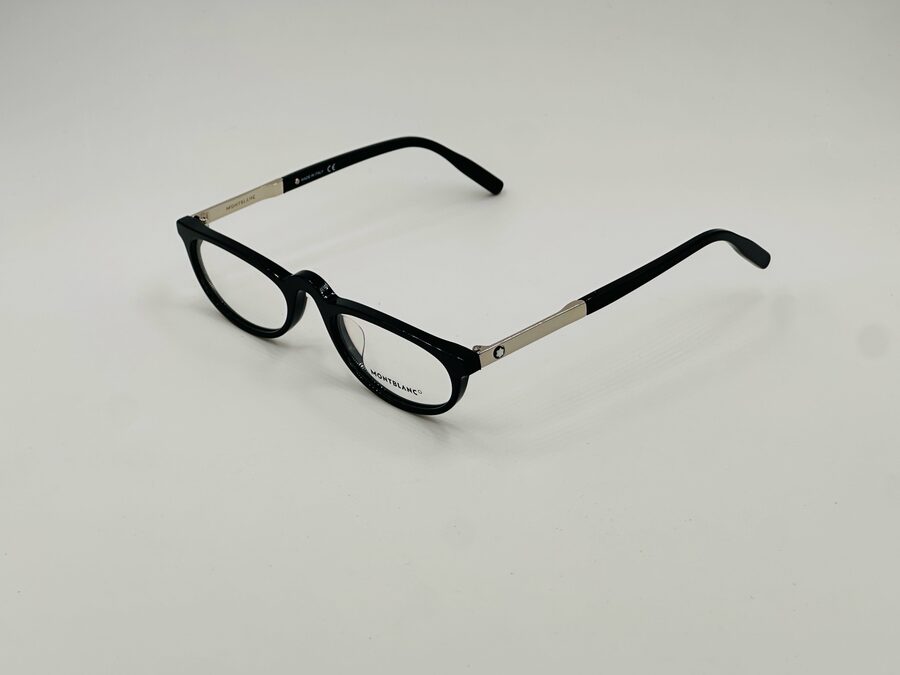 Mont Blanc black and silver round optical frame