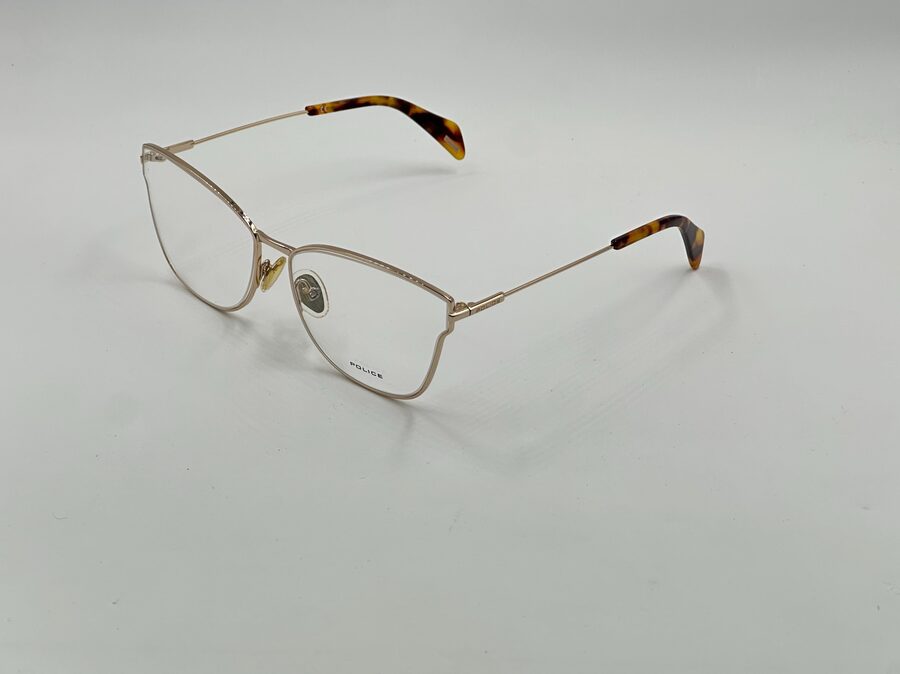 Police silver metal round optical frame