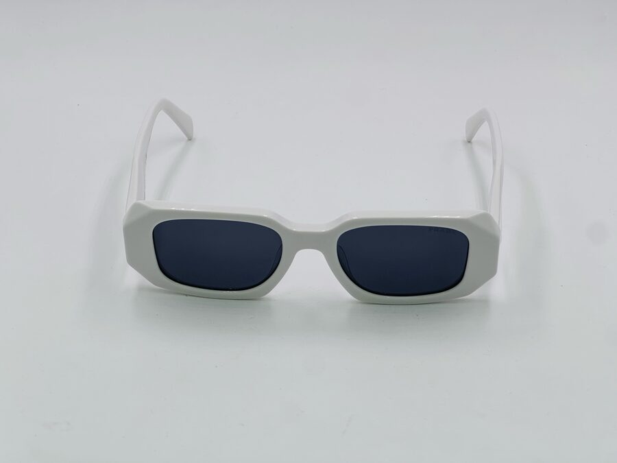 Prada white rectangular sunglasses