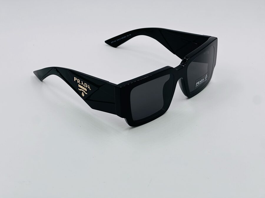Prada black rectangular sunglasses, bold frame