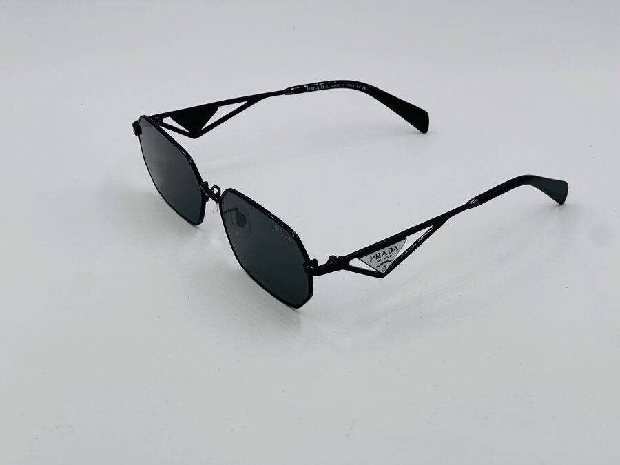 Prada black metal geometric sunglasses