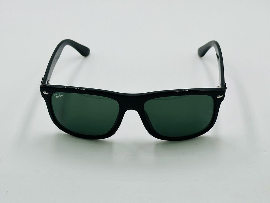 Ray-Ban black square sunglasses with green lens