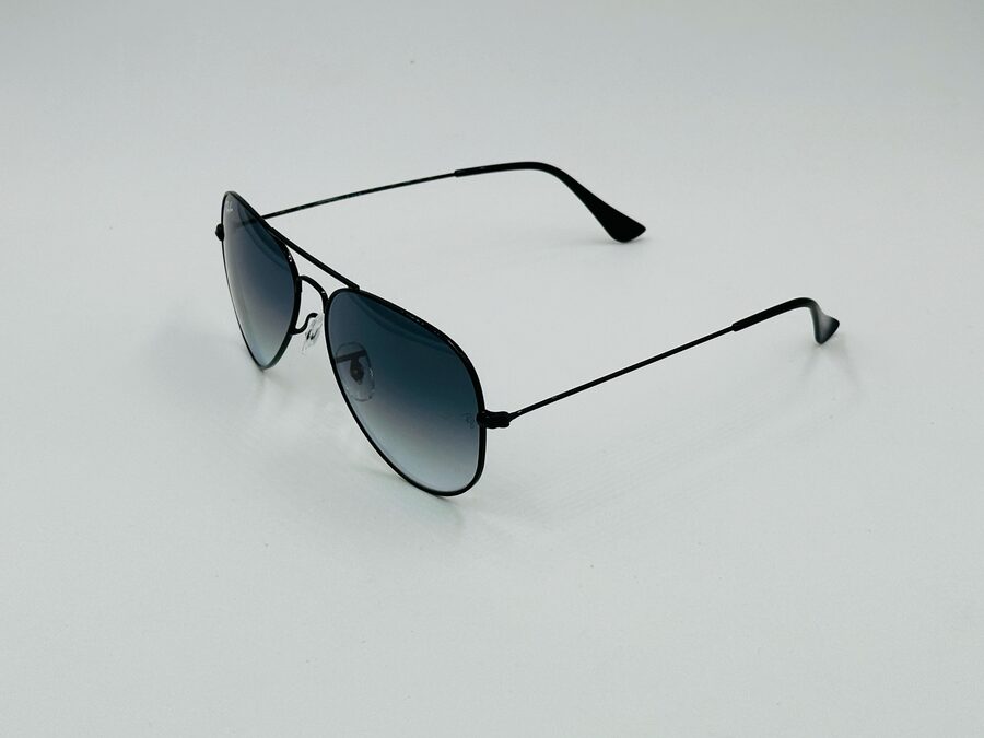 Ray-Ban thin black metal aviator sunglasses