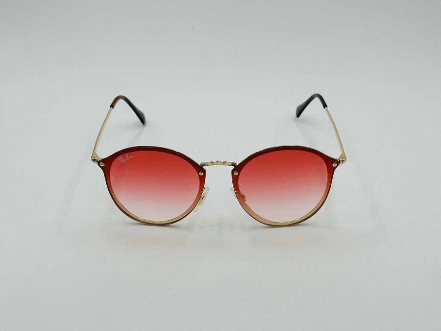 Ray-Ban pink gradient round metal sunglasses