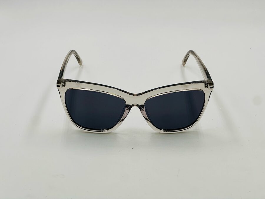 Tom Ford white square sunglasses with blue lens