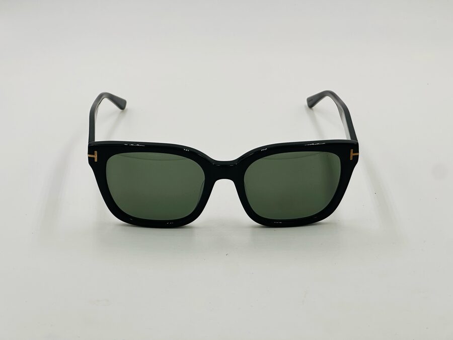 Tom Ford black square sunglasses with green lens