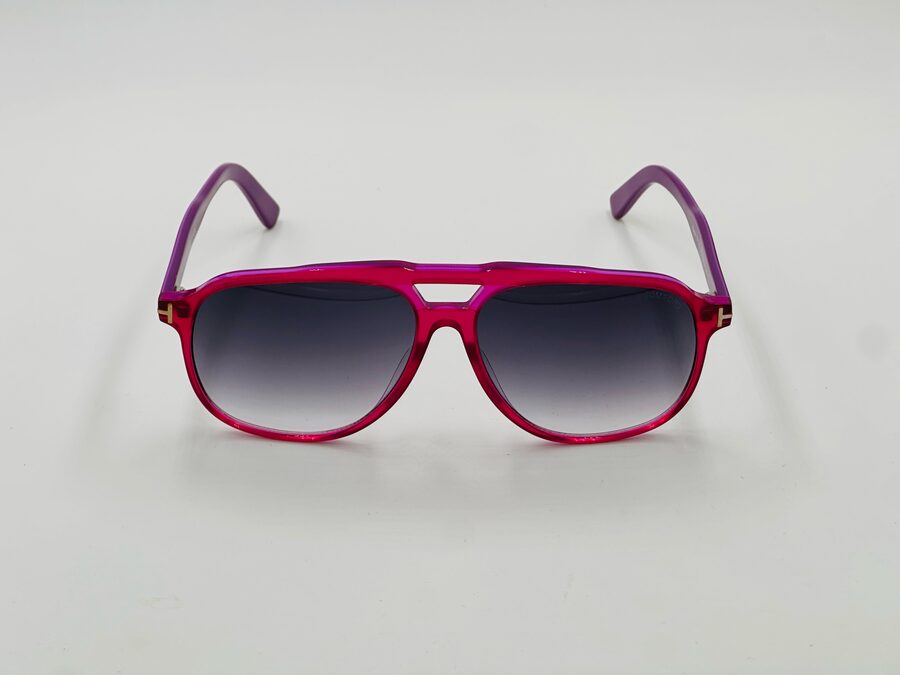 Tom Ford pink aviator sunglasses with grey gradient lens