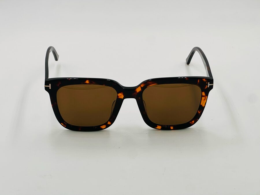 Tom Ford tortoiseshell square sunglasses with brown lens
