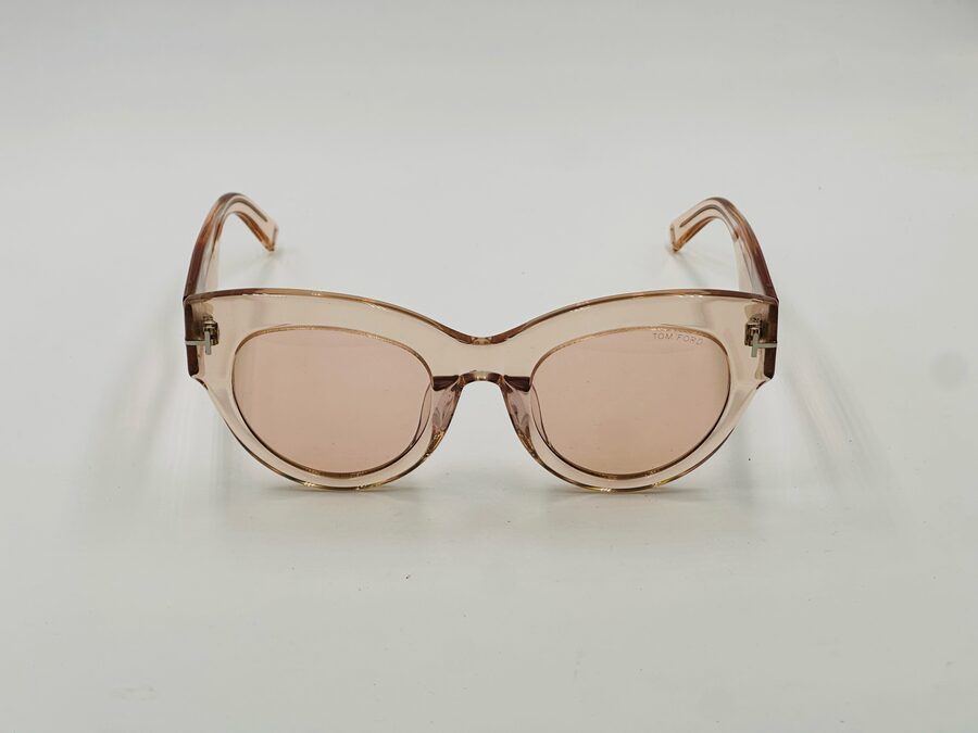 Tom Ford nude round sunglasses with pink lens