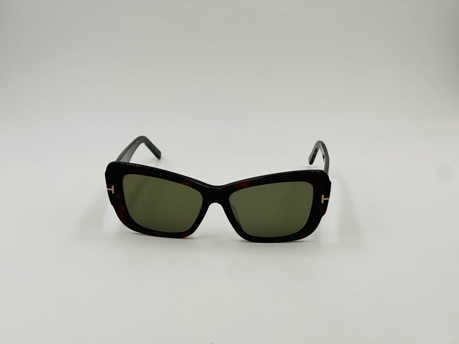 Tom Ford tortoiseshell square sunglasses with green lens