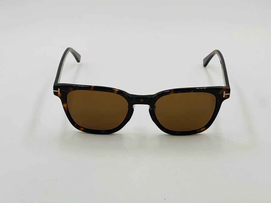 Tom Ford tortoiseshell square sunglasses with brown lens