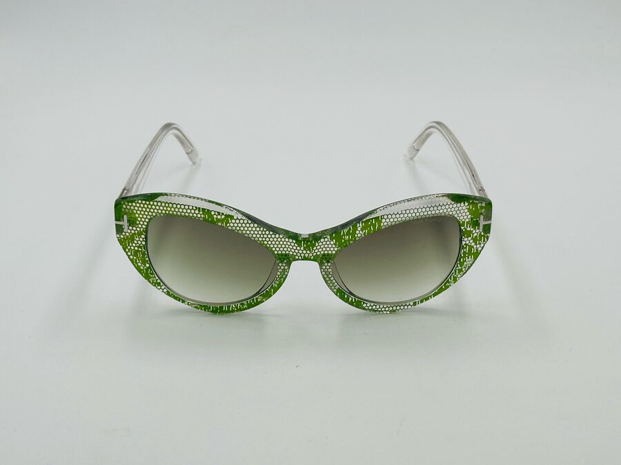 Tom Ford green floral cat-eye sunglasses