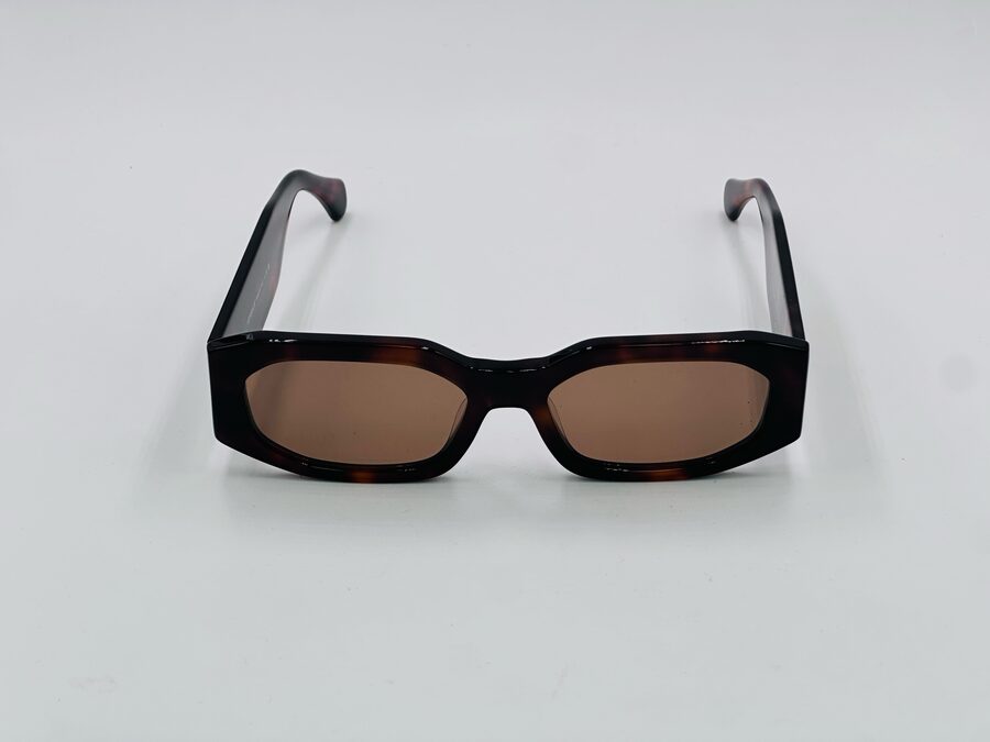Versace tortoiseshell rectangular sunglasses with brown lens