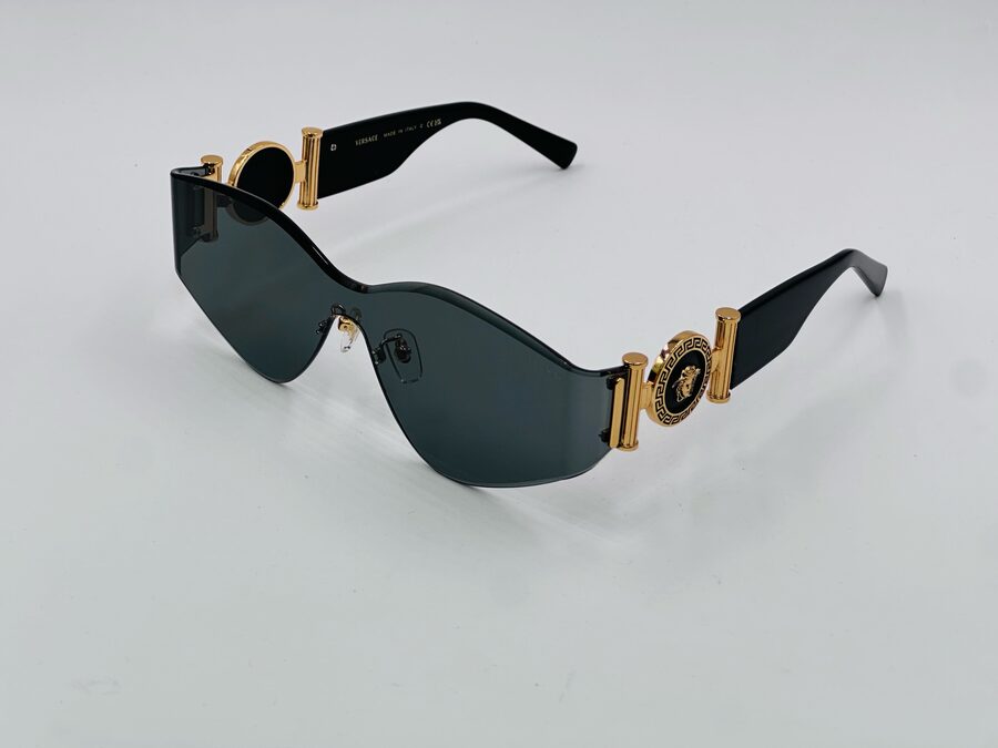 Versace black cat-eye sunglasses with gold Medusa hardware