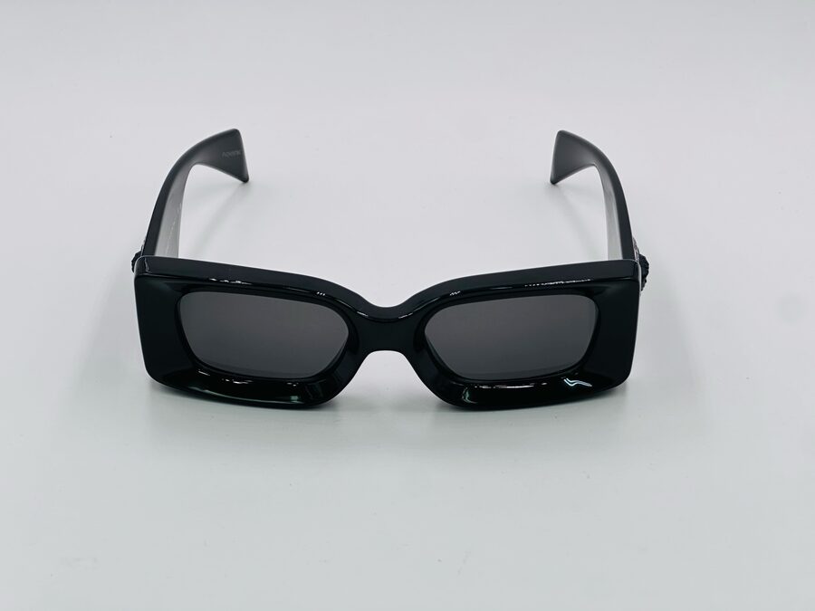 Versace black rectangular sunglasses with grey lens