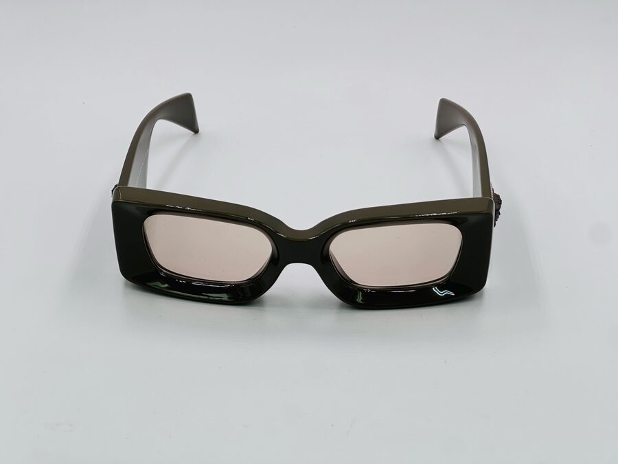 Versace olive rectangular sunglasses with tan lens