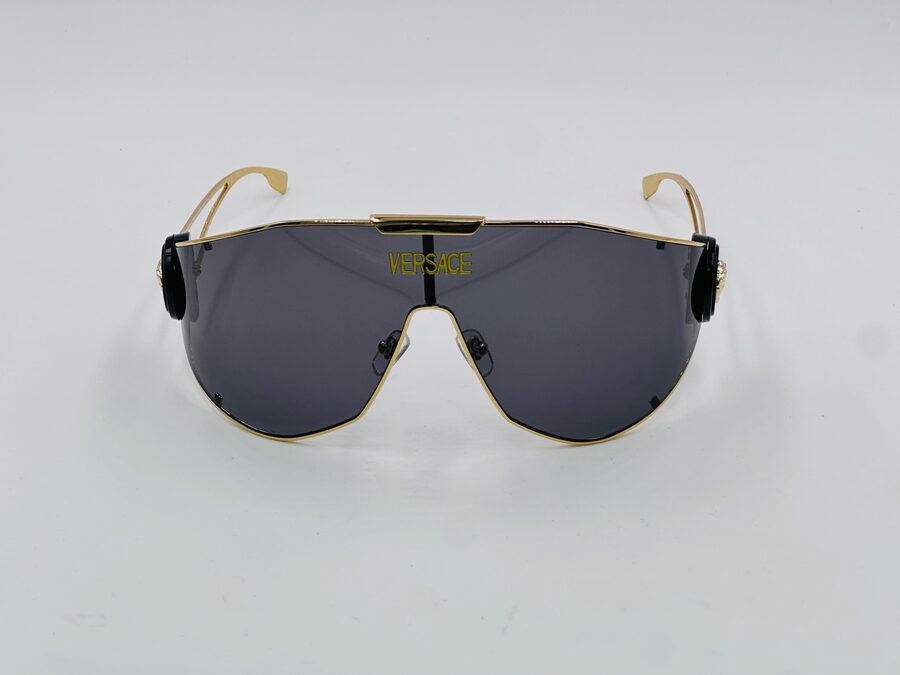 Versace gold shield visor sunglasses